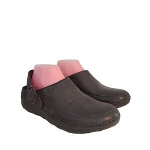 FitFlop Gogh Pro Superlight Leather Slingback Strap Clogs Womens 9 Brown Granola